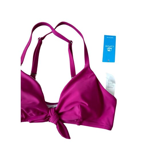 CUPSCHE Fuchsia Knot Bikini Top Size Medium NEW - Picture 2 of 5